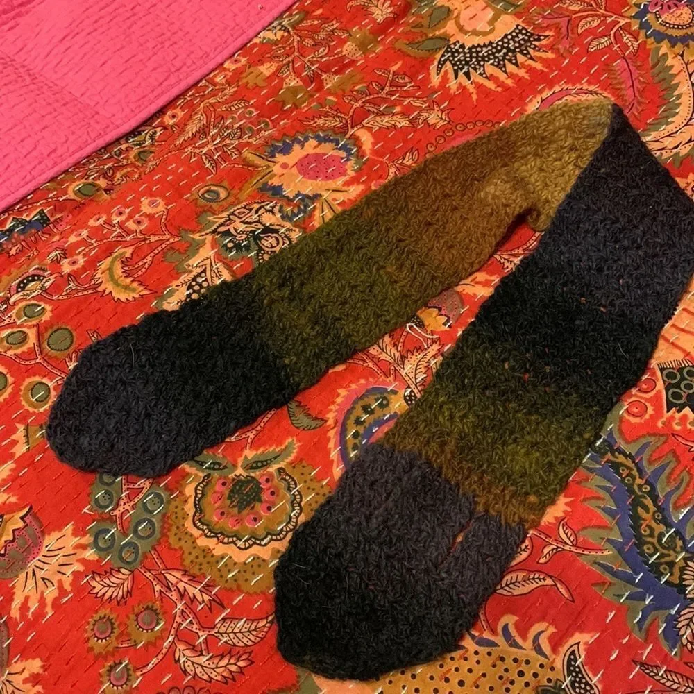 Ombré wool blend knit scarflet